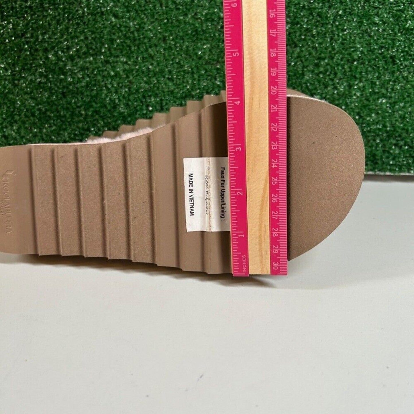 Koolaburaa Ugg Furr-ah Fluff Slides Pink Faux Fur Open Toe Slip On Womens 7