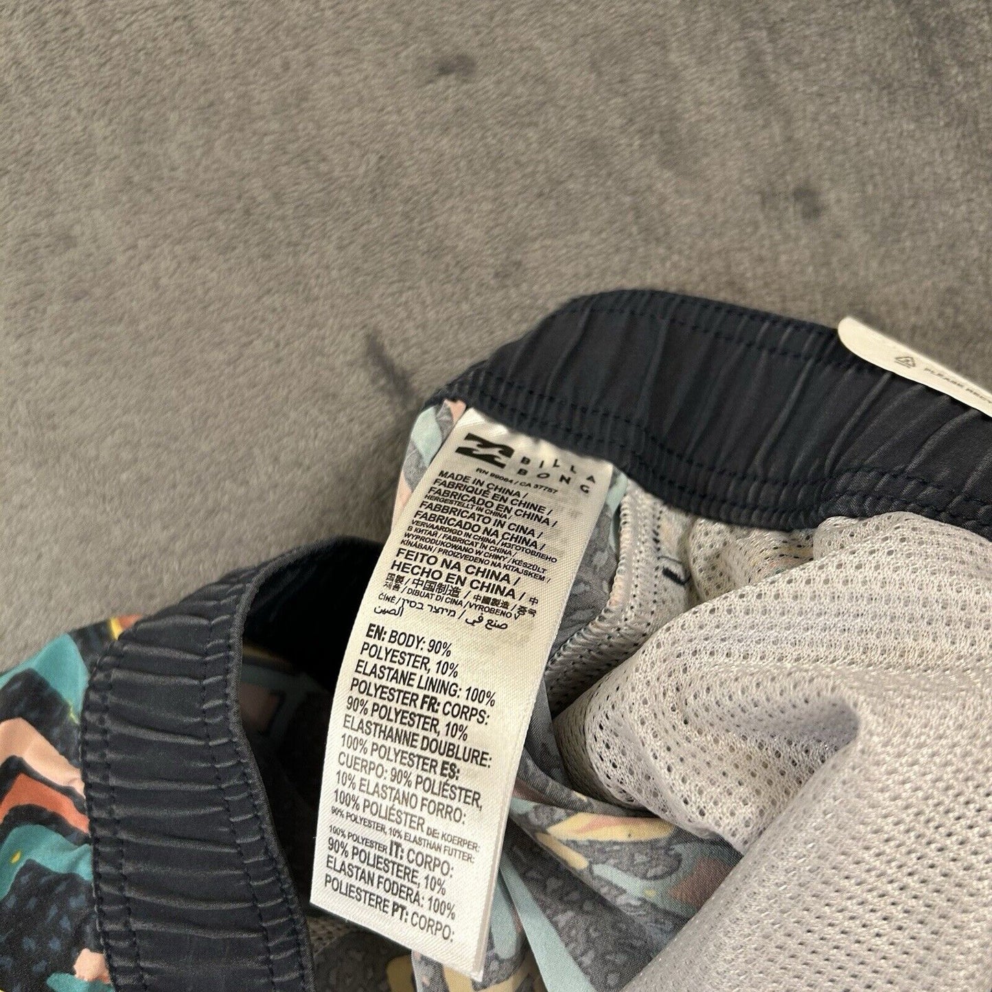 Billabong Board Shorts Mens Large 34" Blue Striped Aztec Hybrid Drawstring NEW