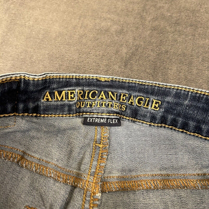American Eagle Jeans Mens 28x30" Blue Straight Leg Denim Pants Work Casual Flex