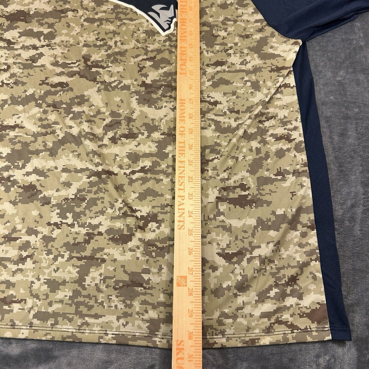 Nike On Field New England Patriots Shirt Mens XXL 2XL Green Blue Camo 3/4 Sleeve