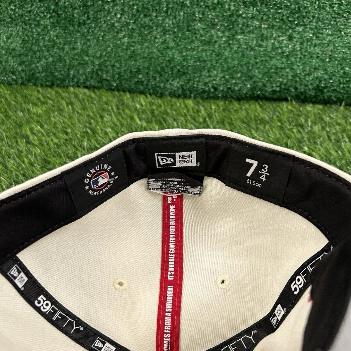 New York Yankees Hat Cap Mens 7 3/4 White Blue New Era Big League Chew MLB NEW