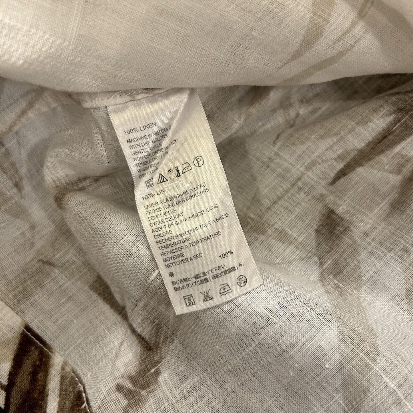 Tommy Bahama Shirt Mens Extra Large White Brown Floral Button Up Linen Hawaiian