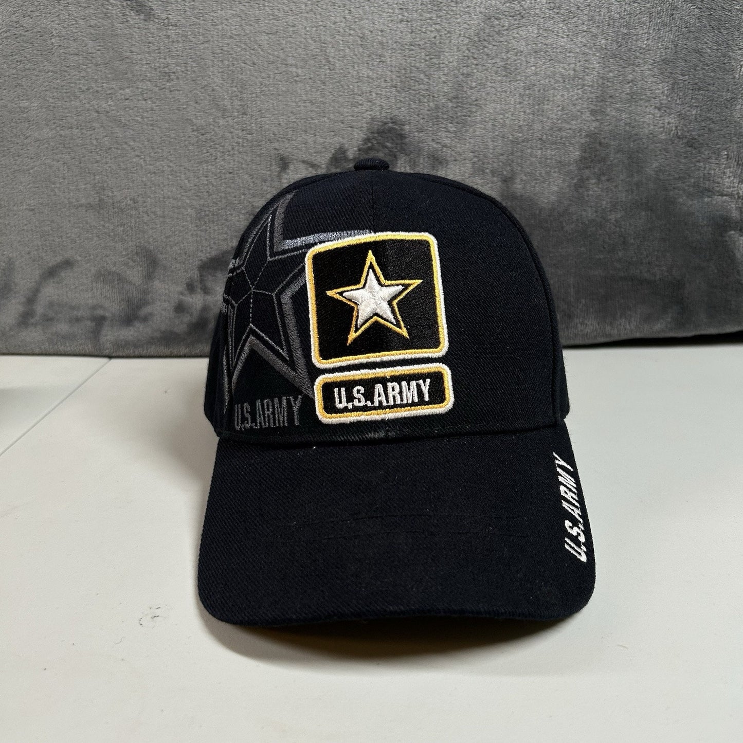 US Army Baseball Hat Cap Mens Strap Back Dark Navy Acrylic Santo Cap Adjustable
