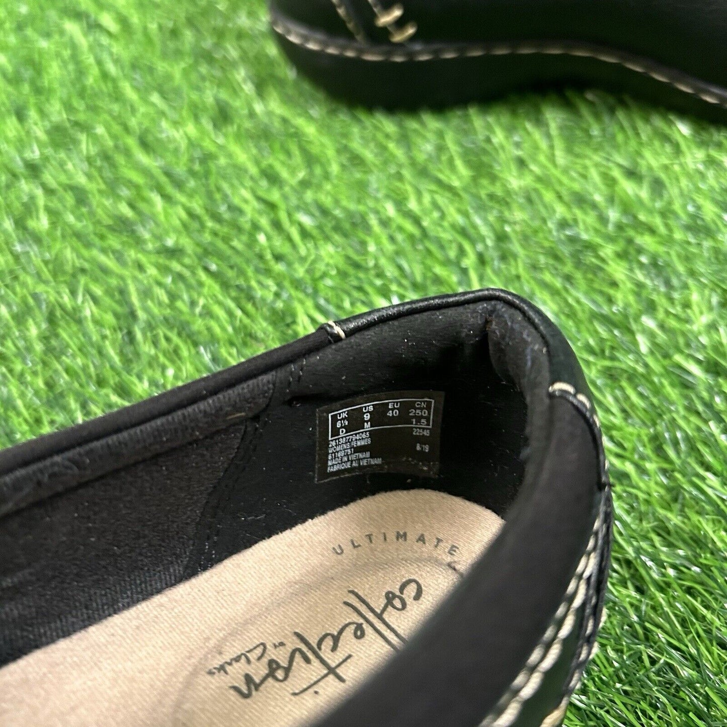 Clarks Ashland Joy Loafers Womens 9 M Black Leather Shoes Slip On Comfort Casual