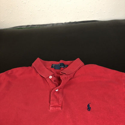 Polo Ralph Lauren Polo Shirt Mens Extra Large Red Navy Pony Short Sleeve Golf