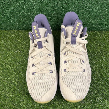 Nike Lebron Witness V Mens 11.5 Purple White Shoes Sneakers Basketball NEW