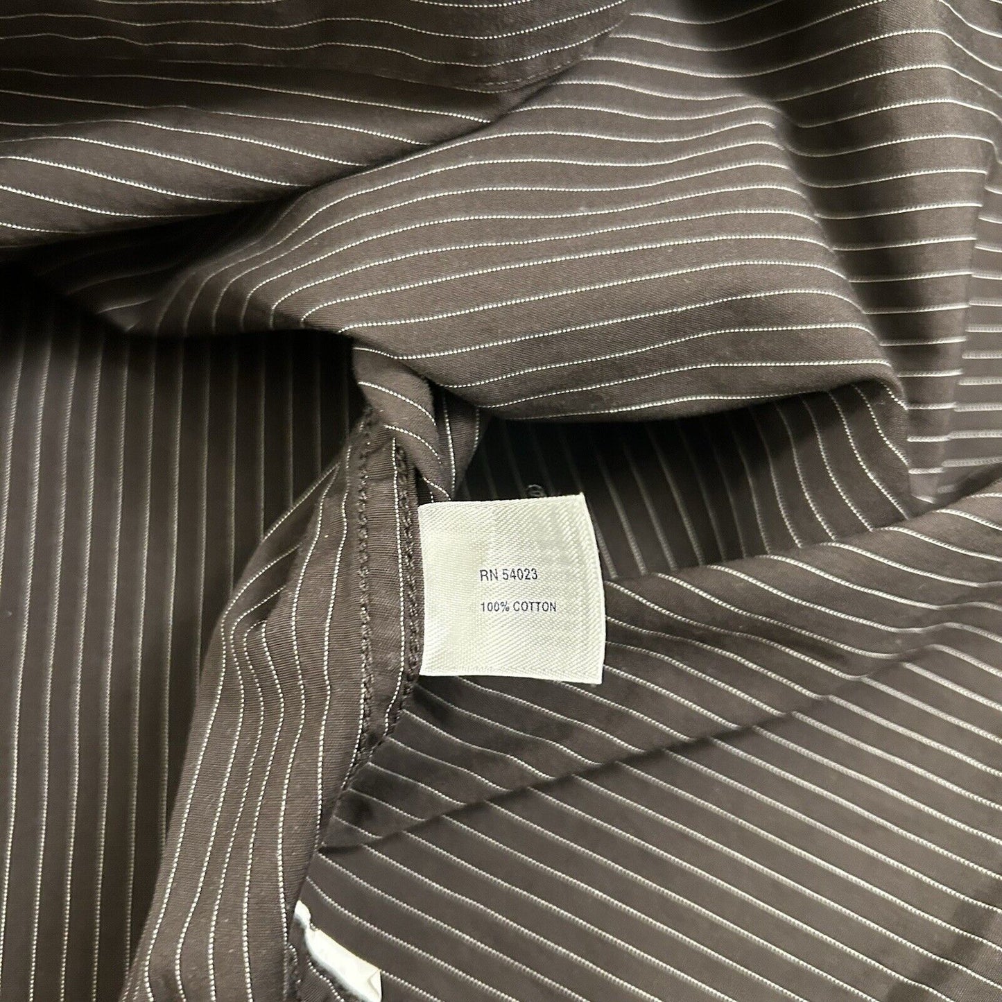 Gap Shirt Mens Large Brown White Striped Fitted Button Up Long Sleeve Casual