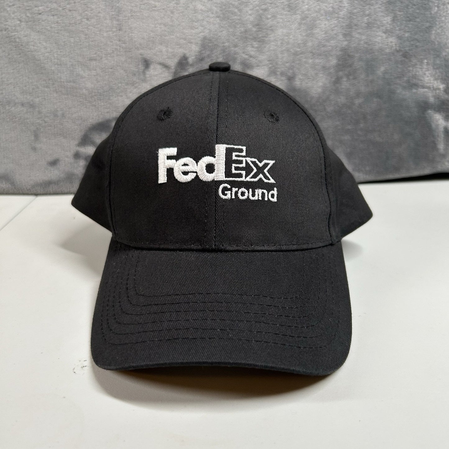 Fedex Ground Baseball Hat Cap Mens Strap Back Black White Employee Curved Brim