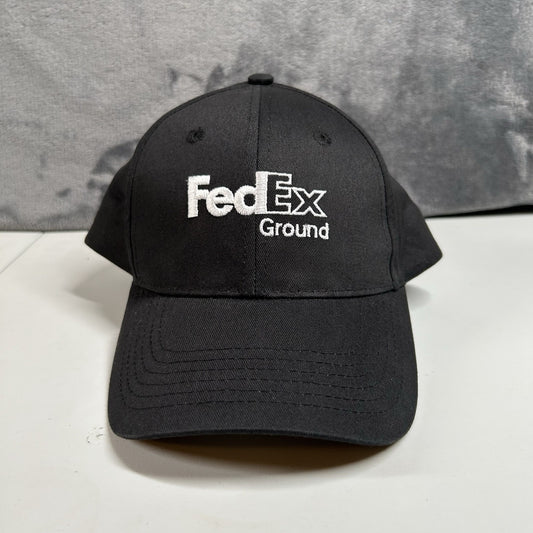 Fedex Ground Baseball Hat Cap Mens Strap Back Black White Employee Curved Brim