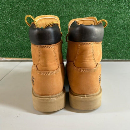 Timberland PRO Sawhorse Work Boot Composite Safety Toe Wheat Leather Kids Size 6