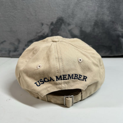 Vintage Golf Hat Cap Mens Strap Back Tan 2005 US Open Pinehurst USGA Adjustable