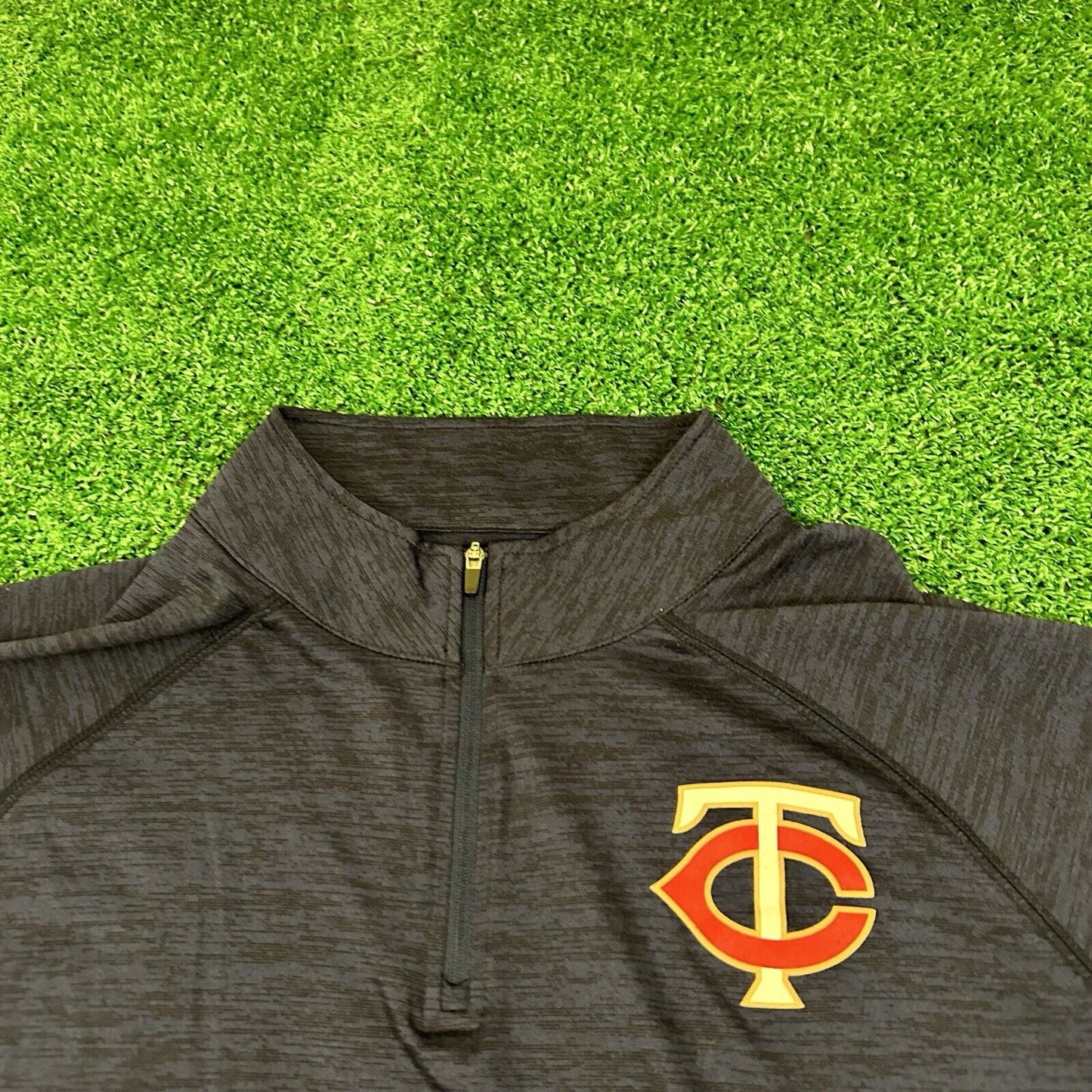 Minnesota Twins Sweater Mens Extra Large Blue Pullover 1/4 Zip Majestic Baseball