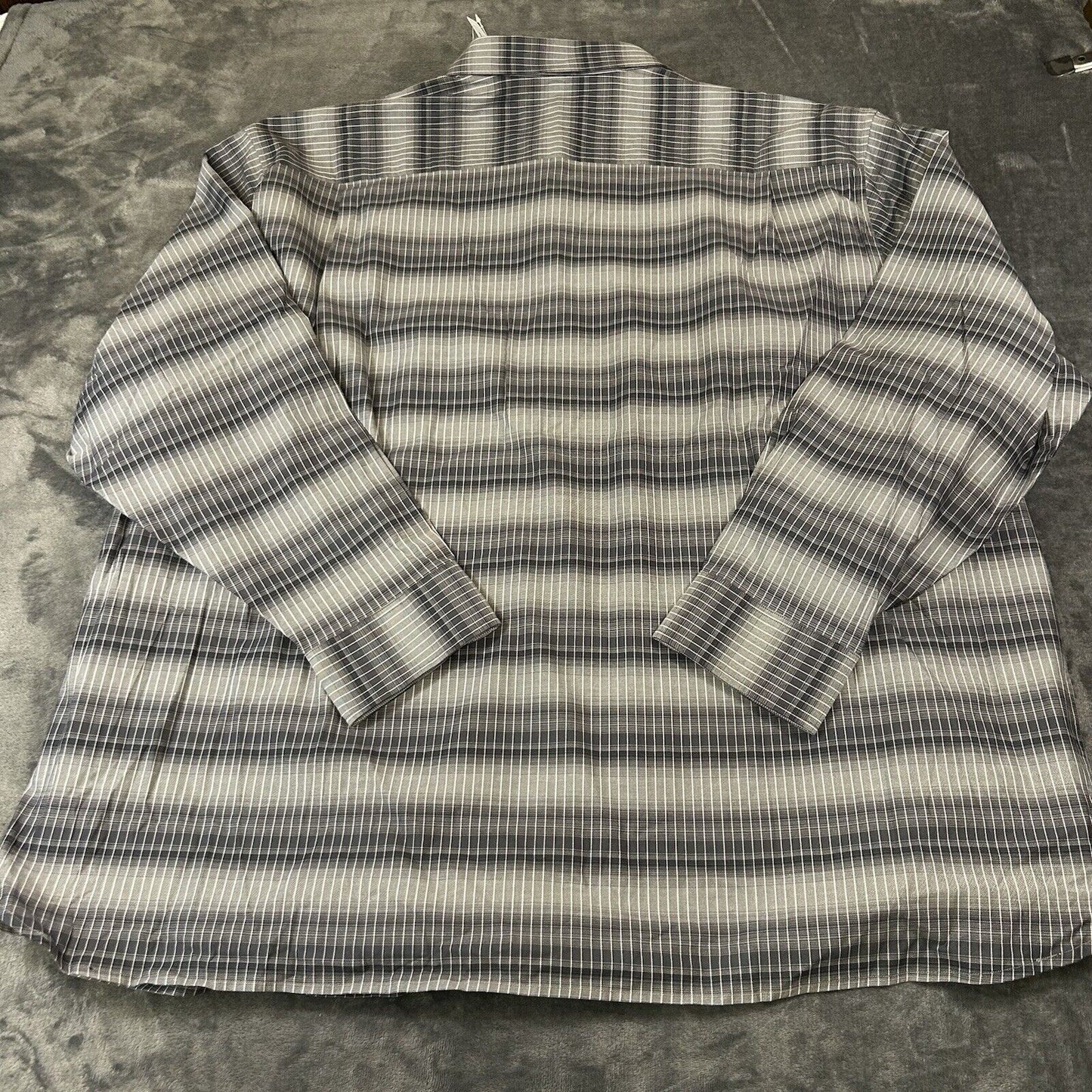 Tommy Bahama Shirt Mens 4XLB Gray Black Lazlo Ombre Stripe Button Up LS NEW $168