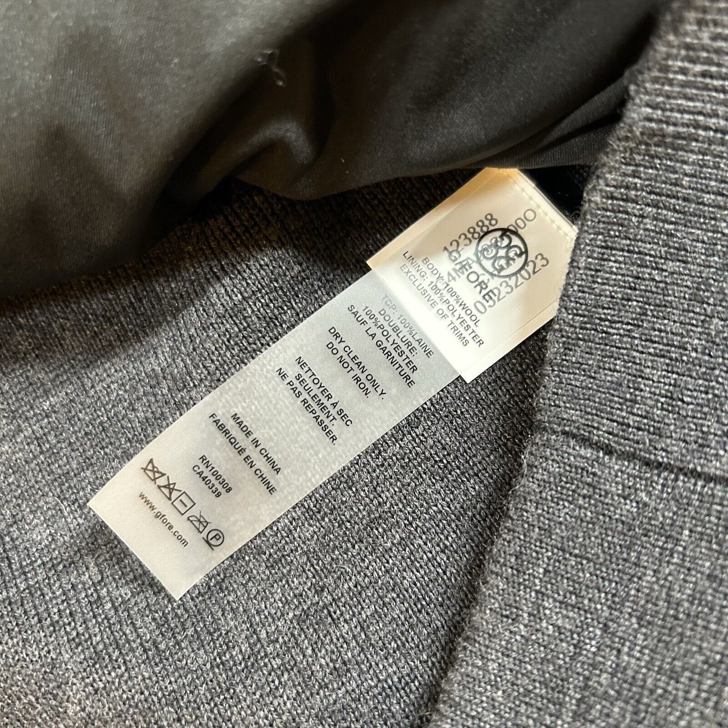 G Fore Wool Tech Sweater Vest Mens Medium Charcoal Gray 1/4 Zip Lined Preppy New