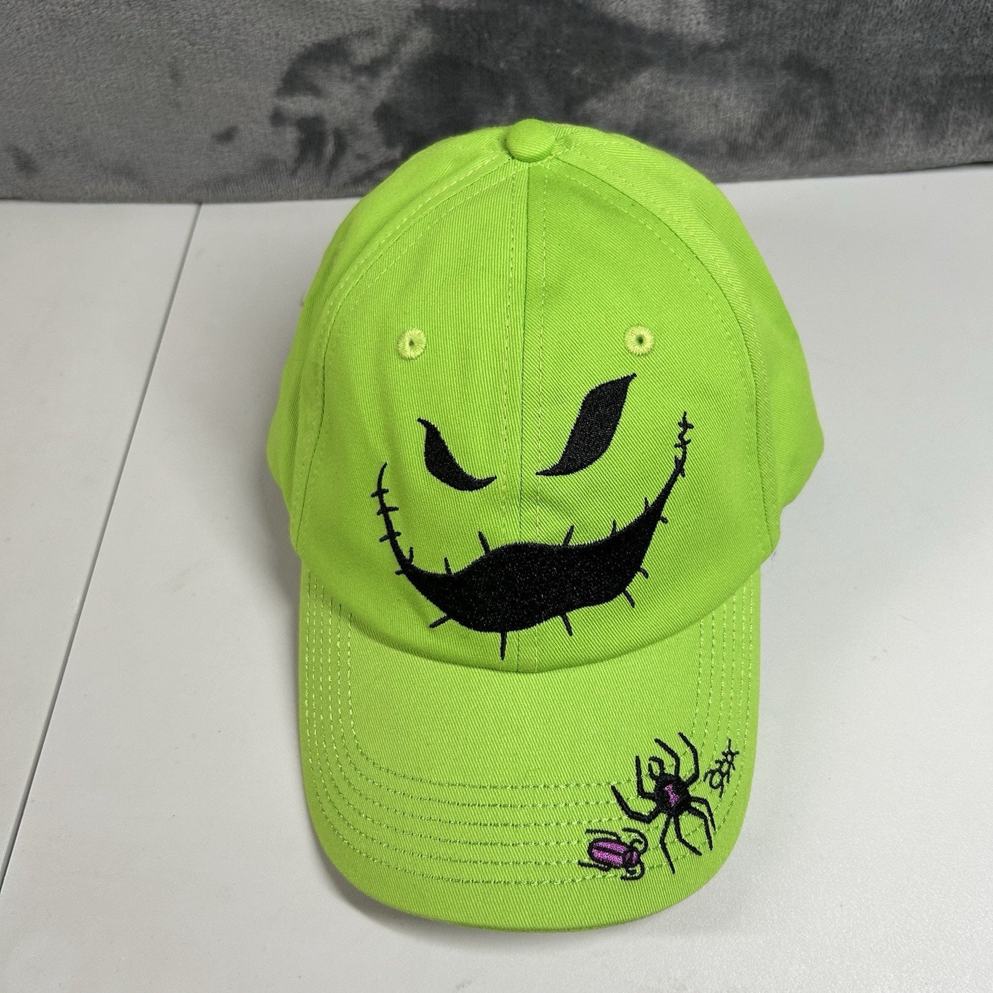 The Nightmare Before Christmas Hat Cap Strap Back Green Black Adjustable Adult