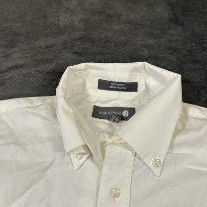Nordstrom Shirt Mens 14.5 32 White Button Up Long Sleeve Formal Work Preppy