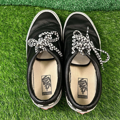 Vans Checkerboard Mens 10.5 M Black White Shoes Sneakers Leather Skateboarding