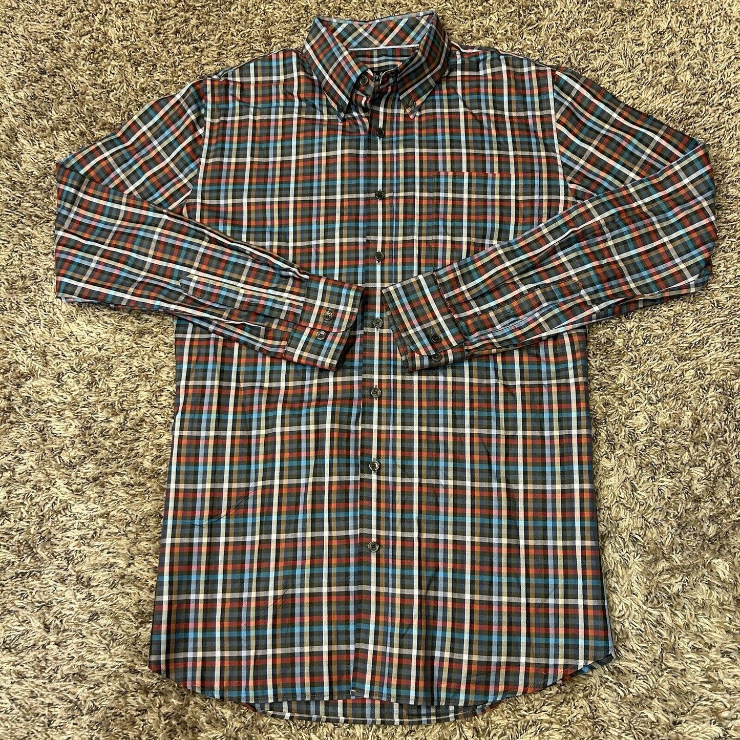 Bobby Jones Shirt Mens Large Multicolor Plaid Button Up Long Sleeve Casual