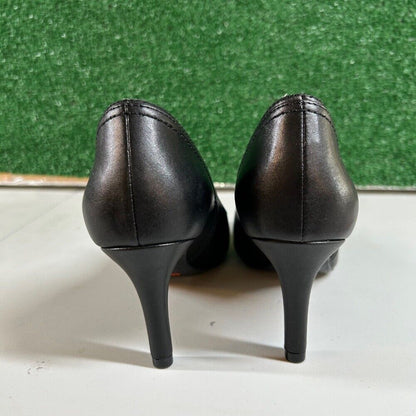 Rockport Pointed Toe Pumps Classic Stiletto Heel Career Leather Shoes Womens 5