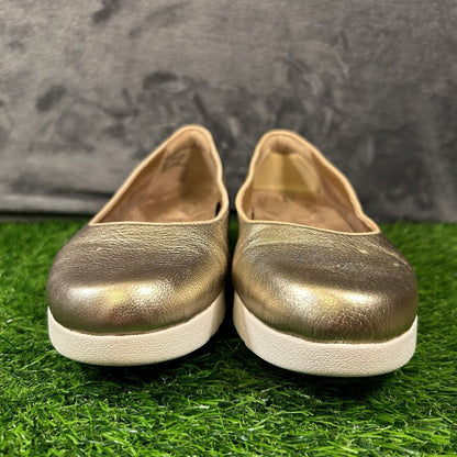 Clarks Daelyn Towne Loafer Womens 8.5 M Gold Shoes Leather Comfort Platform