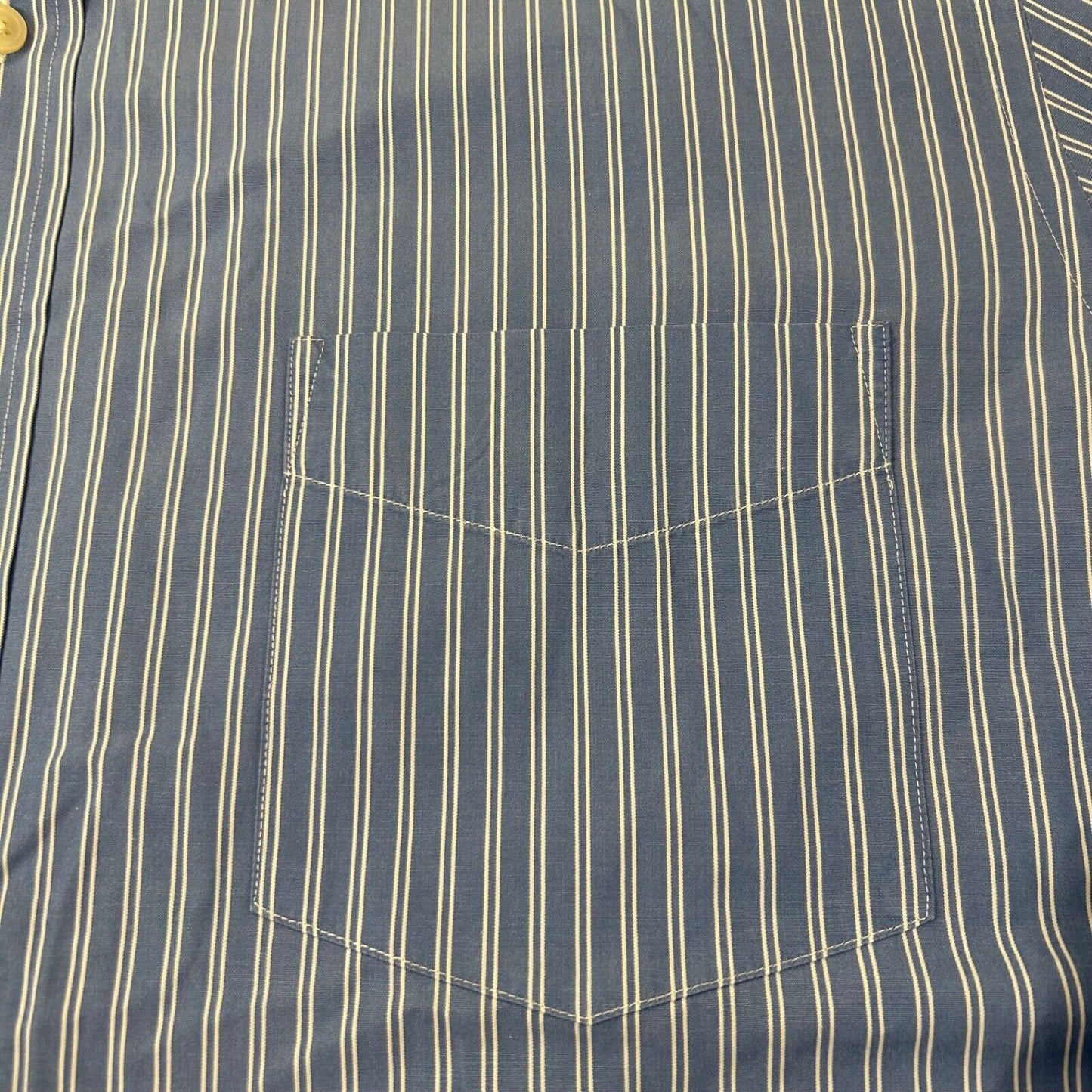 J Crew Shirt Mens Extra Large 17 17.5 Blue White Striped Button Up Long Sleeve