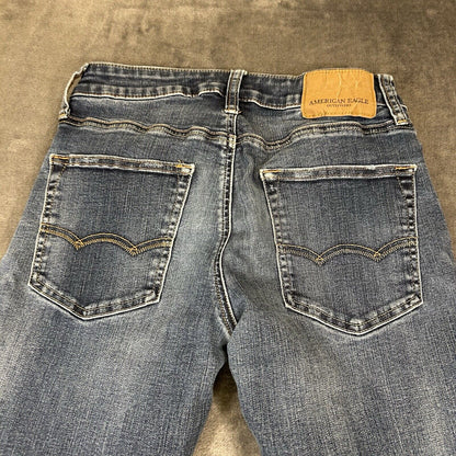 American Eagle Jeans Mens 28x30" Blue Straight Leg Denim Pants Work Casual Flex
