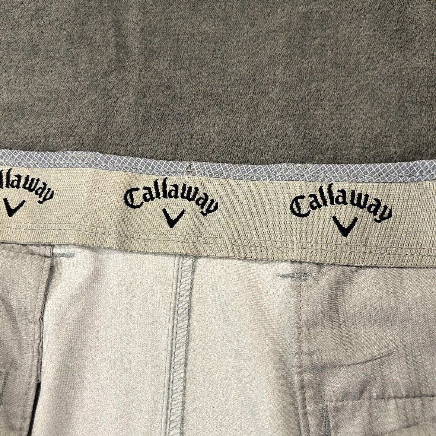 Callaway Shorts Mens 40 Gray White Diamond Golf Casual Golfing 9.5" Inseam