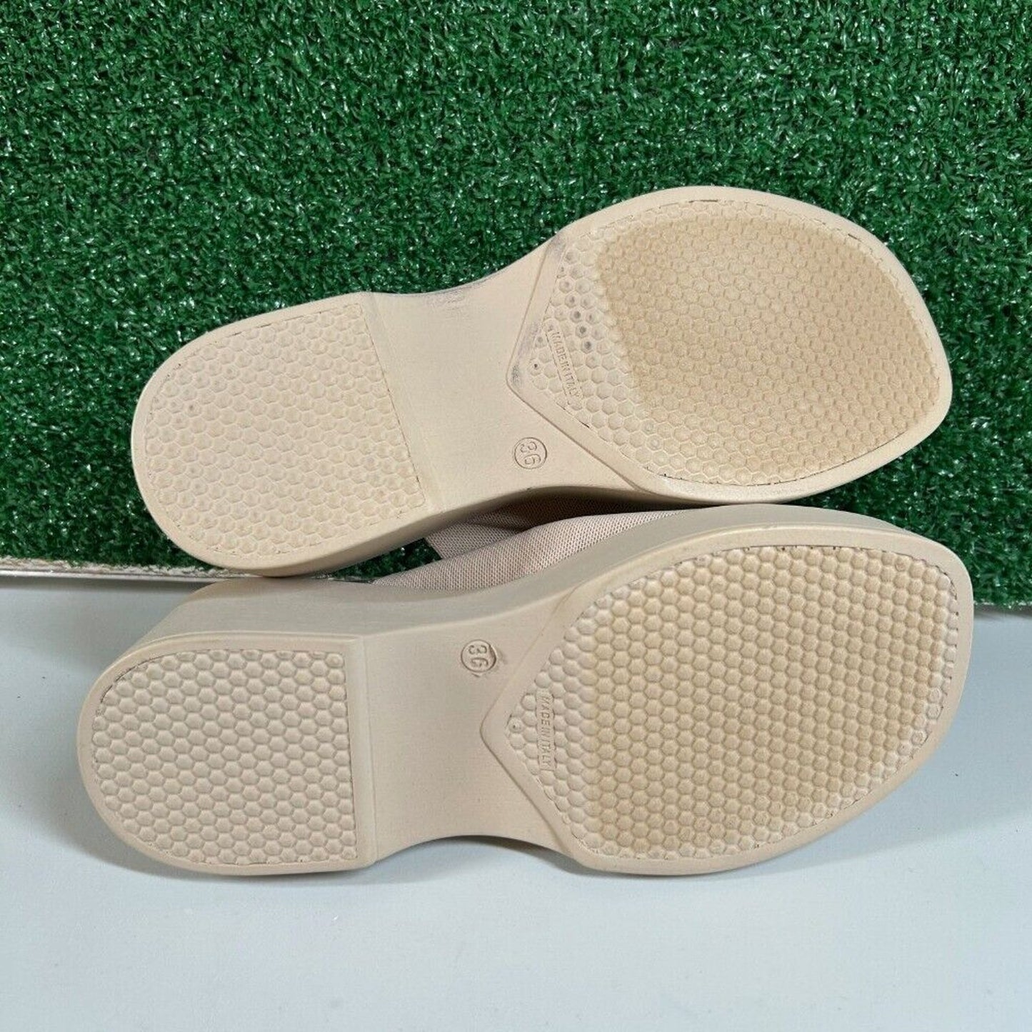 Steve Madden Slinky 30 Platform Sandals Slides Beige Chunky Heel Y2K Womens 6