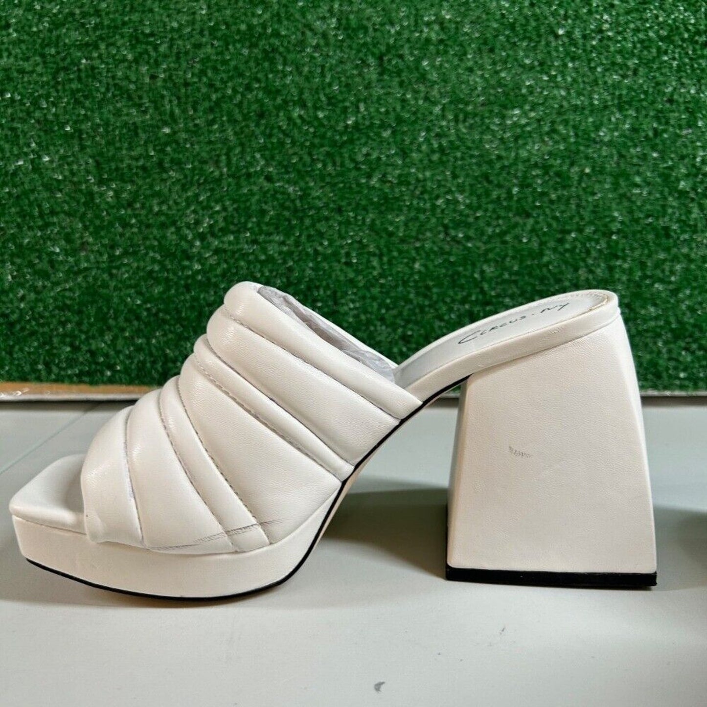 Circus by Sam Edelman Marlie Platform Sandals Block Heel White Womens 7.5 M