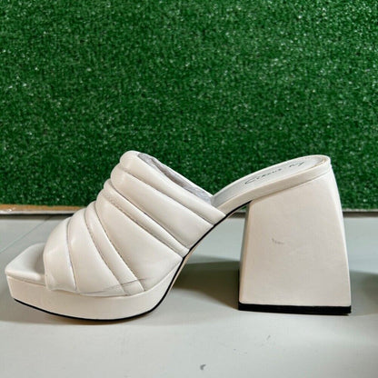 Circus by Sam Edelman Marlie Platform Sandals Block Heel White Womens 7.5 M
