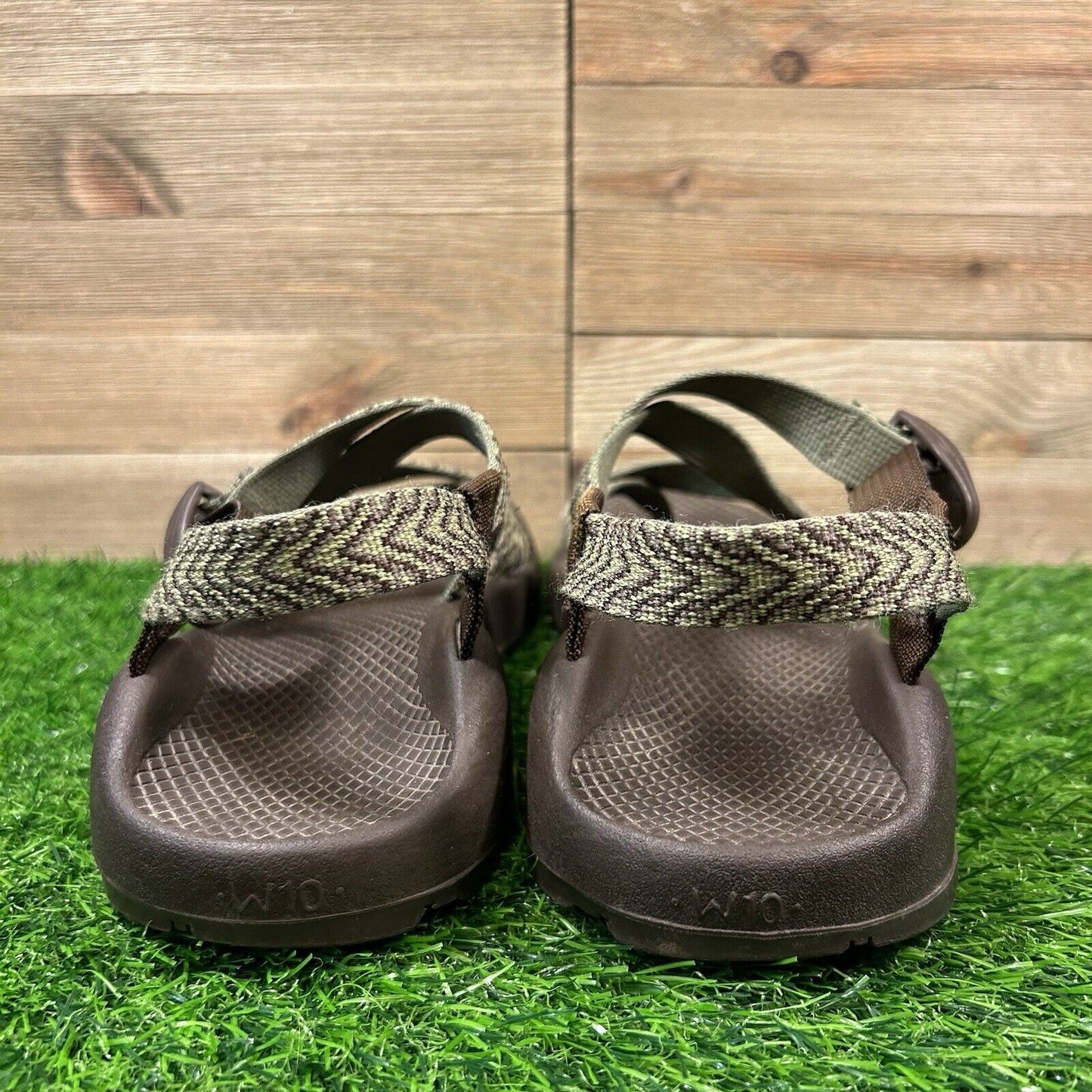 Chaco Zcloud 2 Sandals Womens 10 Green Brown Strappy Comfort Hiking Outdoor