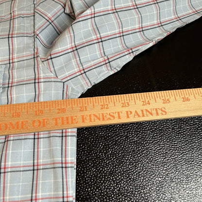 Wrangler Pearl Snap Shirt Mens Small Blue Red Plaid Cowboy Long Sleeve New