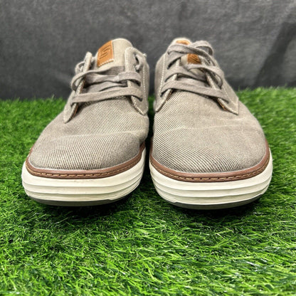 Skechers Oxfords Mens 13 Gray Brown Canvas Shoes Casual Comfort Lace Up Moreno