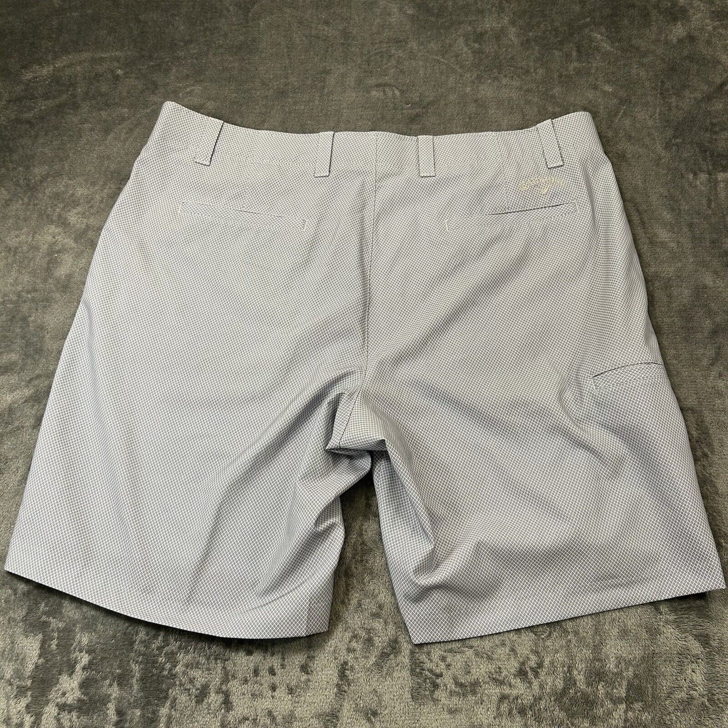 Callaway Shorts Mens 40 Gray White Diamond Golf Casual Golfing 9.5" Inseam