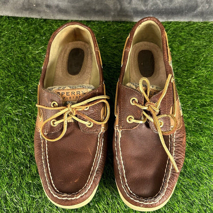Sperry Top Sider Loafer Womens 9.5 M Brown Leather Boat Shoes Casual Outdoor
