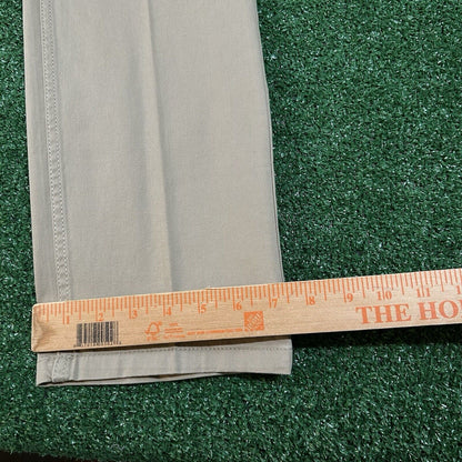Izod Saltwater Chino Pants Men 30x32" Beige Stretch Pleated Straight Stretch NEW