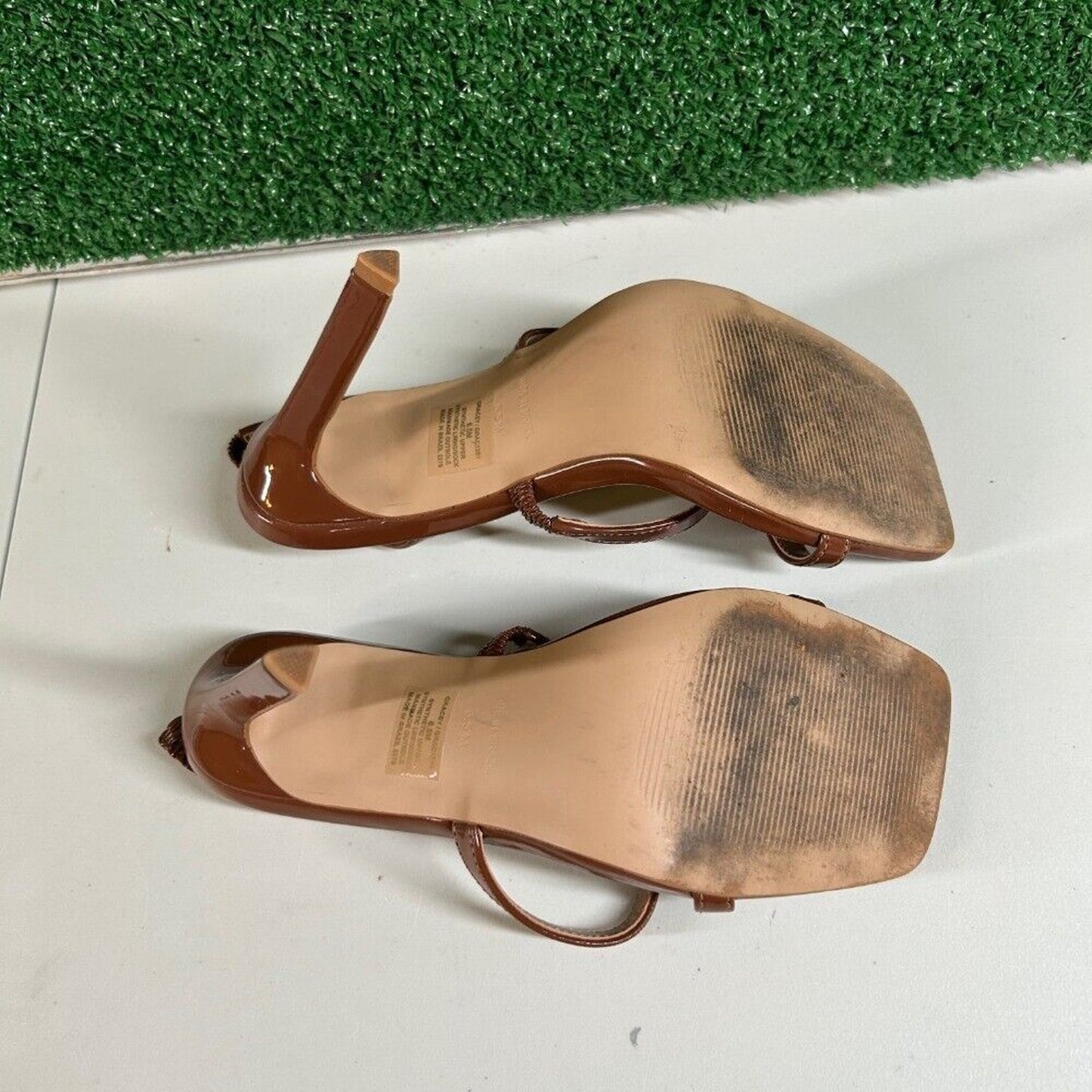 Steve Madden Gracey Brown Heeled Sandals Strappy Square Toe Heels Womens 6.5 M