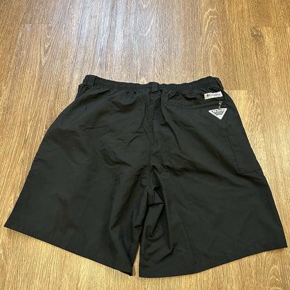 Columbia PFG Shorts Mens Medium 32" Black Relaxed Fit Outdoor Fishing Nylon New
