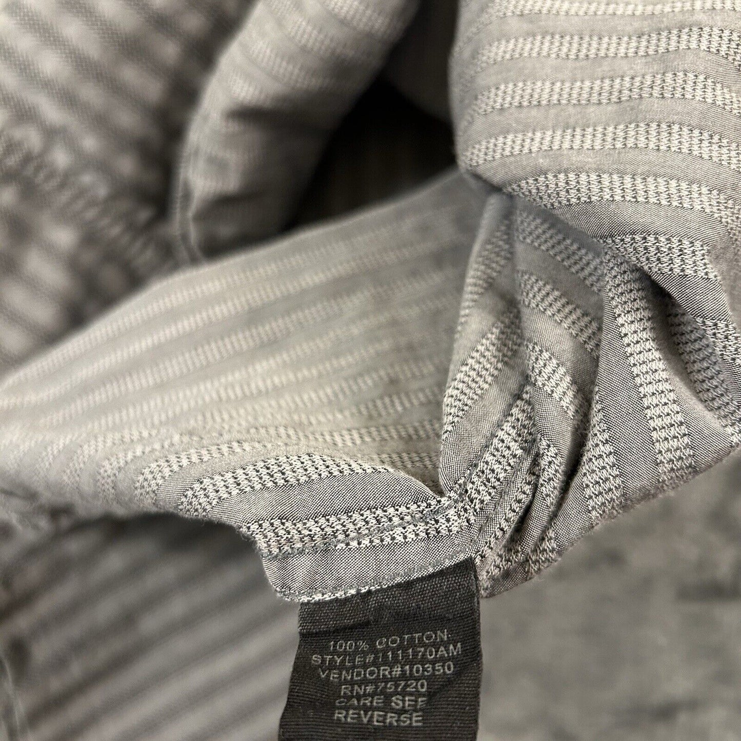 BKE Shirt Mens Extra Large Gray Striped Button Up Long Sleeve Work Slim Fit