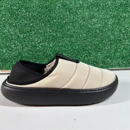 Crocs Classic Puff Mocs Beige Black Slip On Casual Comfort Shoes Womens 9 New