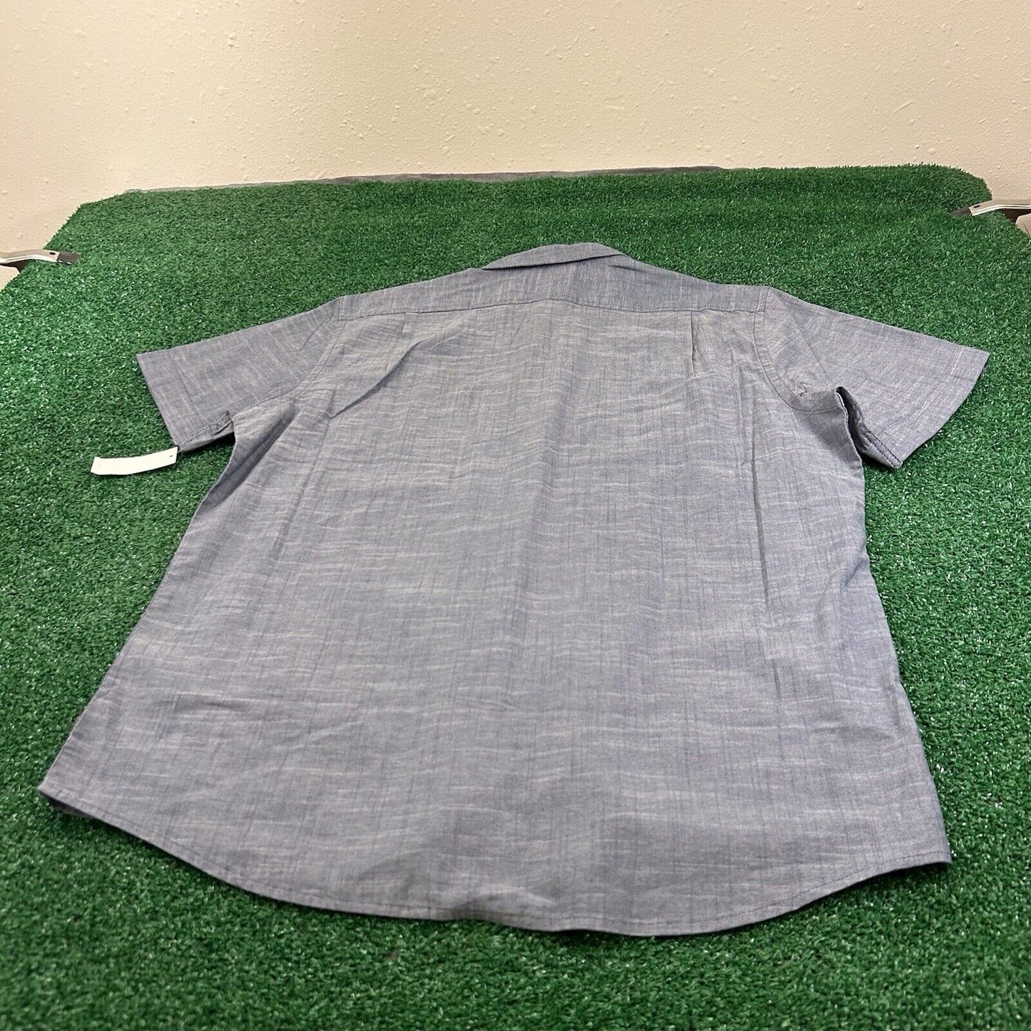 Izod Saltwater Shirt Mens Large Blue Button Up Short Sleeve Relaxed Classics New