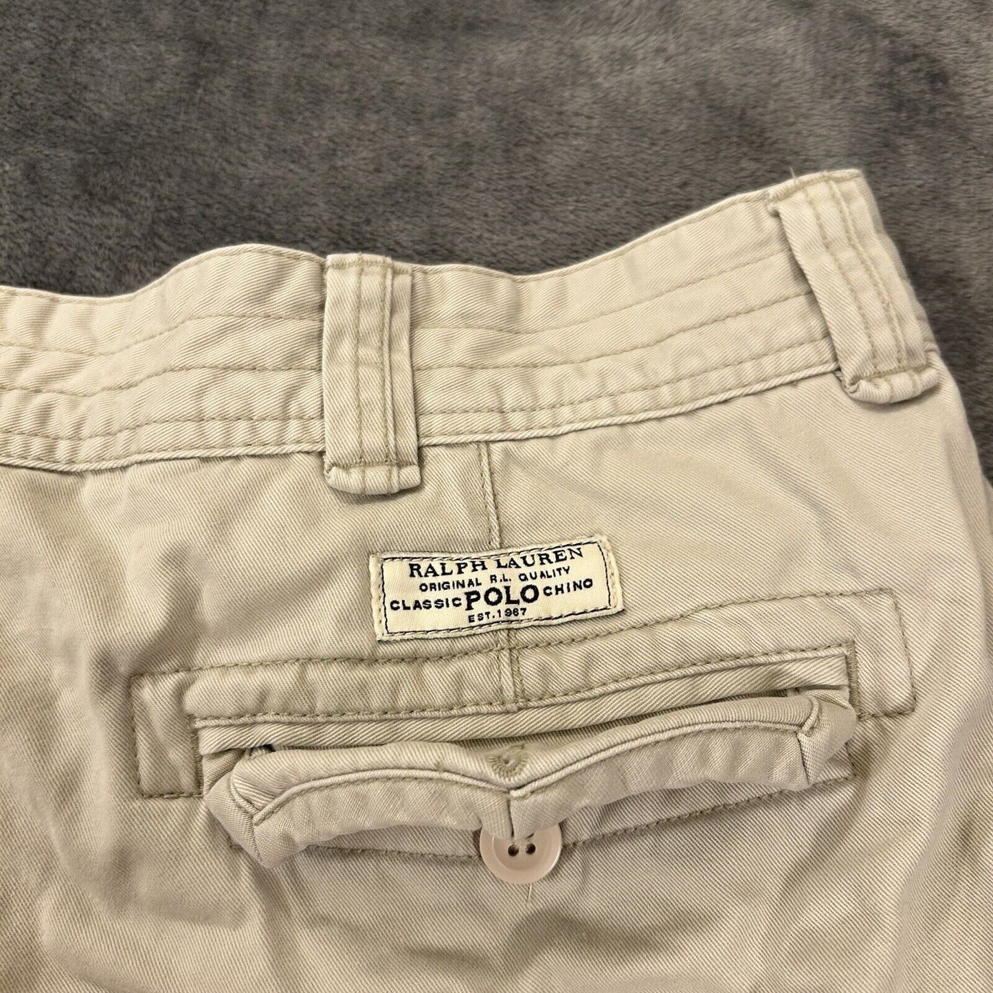 Polo Ralph Lauren Shorts Mens 40” Light Brown Cargo Casual Outdoor Hiking Pocket