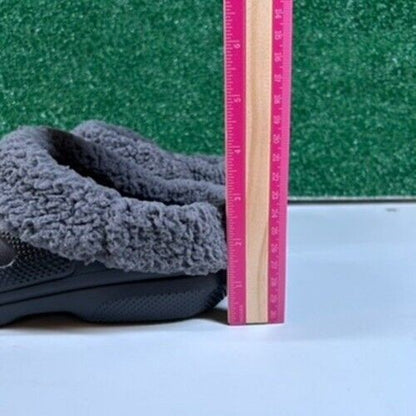 Crocs Classic Blitzen IV Lined Clog Fuzzy Fur Slip On Comfort Black Womens 8 New