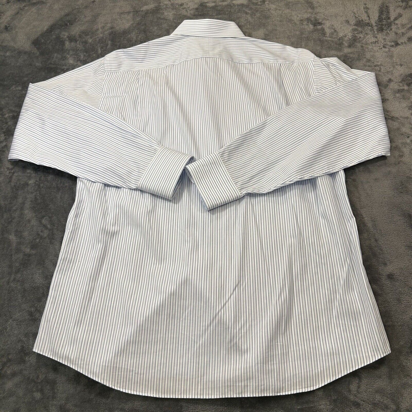 Tommy Bahama Shirt Mens 15.5 34/35 Blue White Striped Button Up Long Sleeve Work