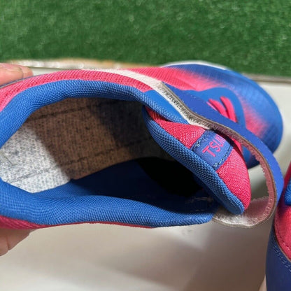 Tsukihoshi Kids Racer Sneakers Pink & Blue Hook and Loop Closure Youth 3Y