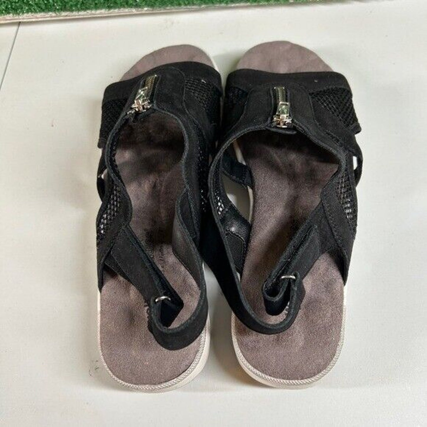 Walking Cradles Spencer Sandals Comfort Slingback Leather Black Womens 11 M