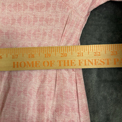 Jos A Bank Polo Shirt Mens Medium Pink White Diamond Short Sleeve Golf Work