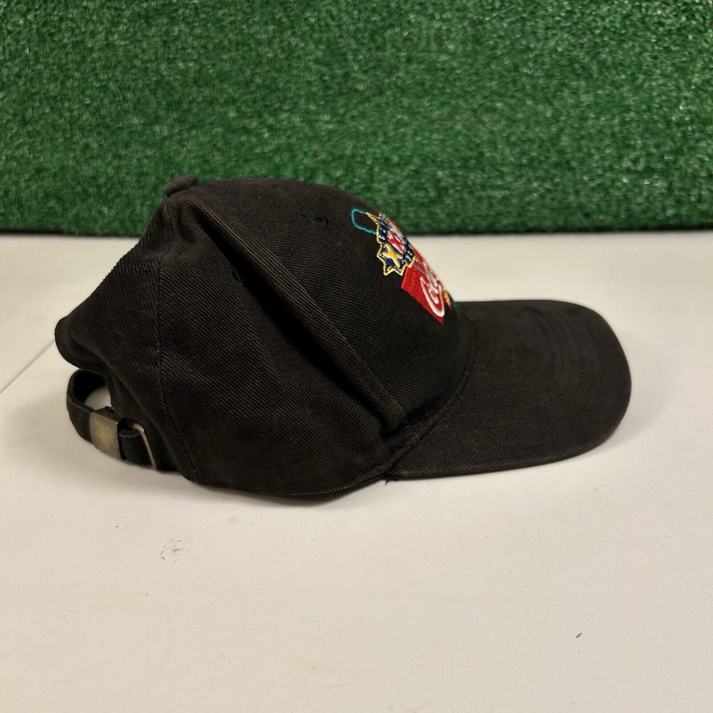 Vintage Logo Athletic Hat Cap Mens Strapback Black Super Bowl XXXII Adjustable