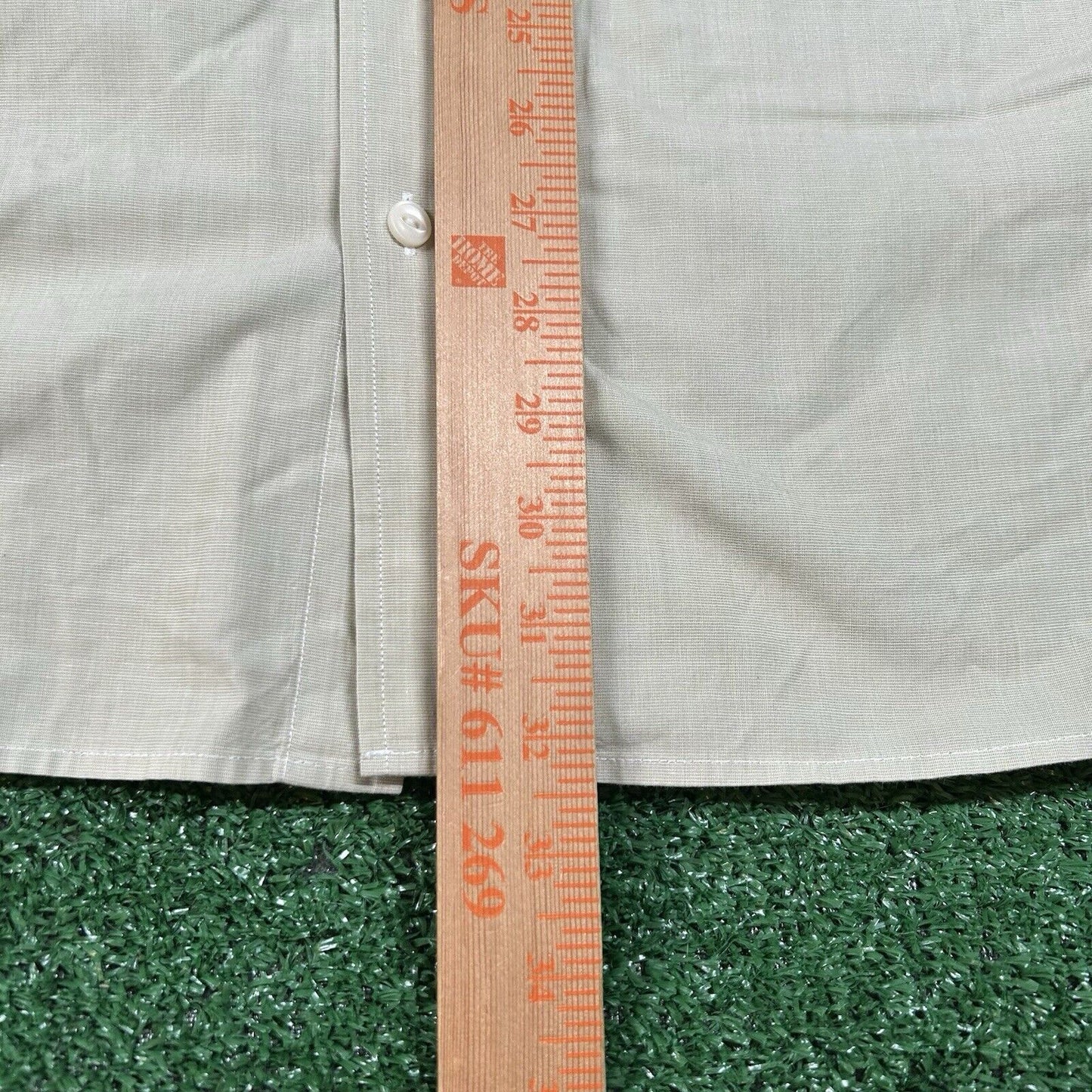 Banana Republic Shirt Mens Large Light Brown/White Button Up Long Sleeve Casual