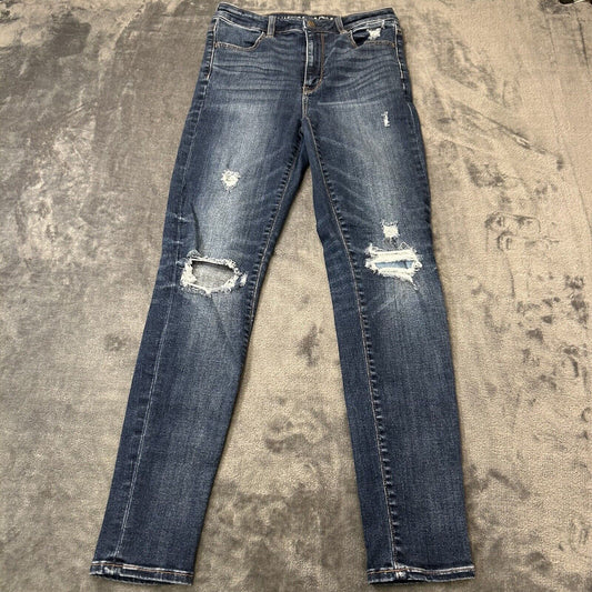 American Eagle Jeans Womens 6 28x30" Blue Super Highest Rise Jegging Stretch